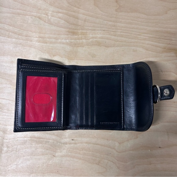 Dooney & Bourke Wallet Tri-fold Compact, Black Leather w/Contrast Stitch VTG EUC - Picture 8 of 16